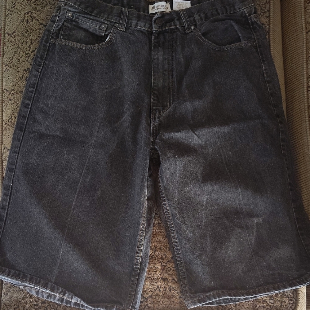 Men's Black Denim  JeanShorts Size 36